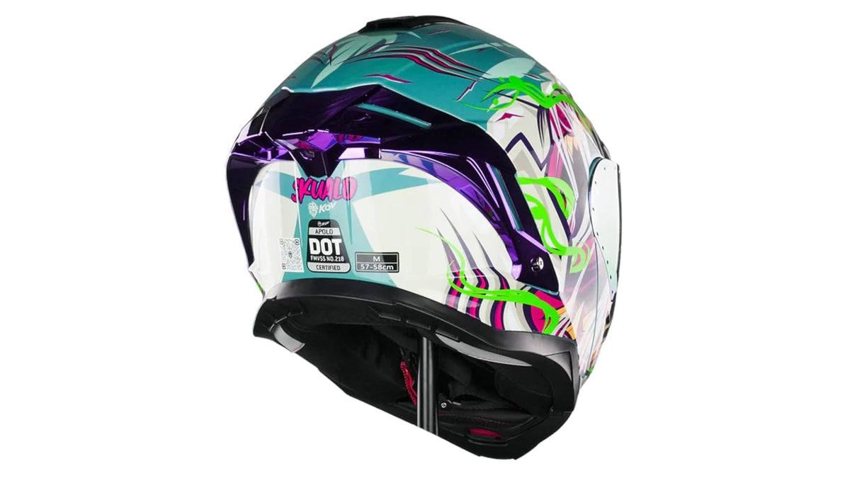 KOV Casco Apolo SKUALO Azul ABATIBLE para Moto Certificado Dot