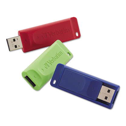 Verbatim Memorias USB 2.0 Store 'n' Go, Paquete de 3, Diseño Retráctil sin Tapa - 32 GB 3 Pack