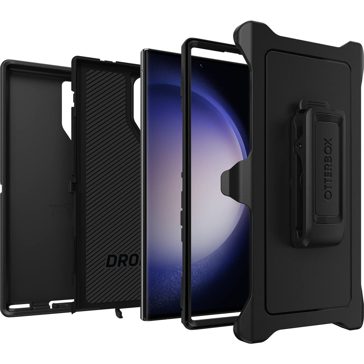 OtterBox Defender Series - Funda para Galaxy S23 Ultra, color negro