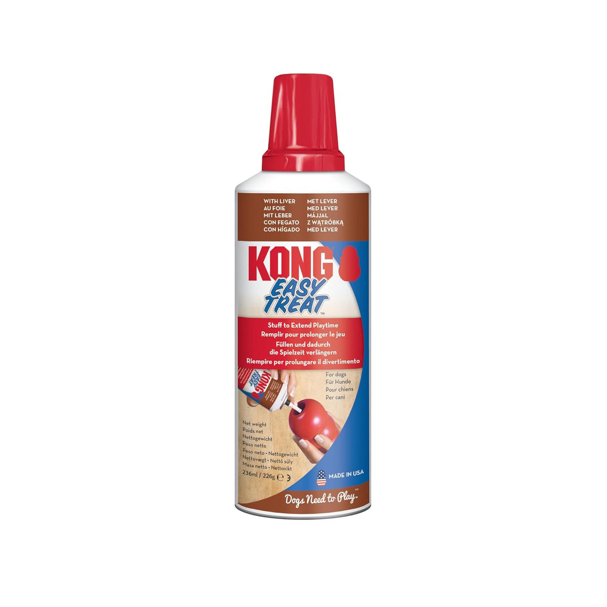 KONG XS1 Easy Treat Crema Higado para Perros, Blanco, 8-ounce
