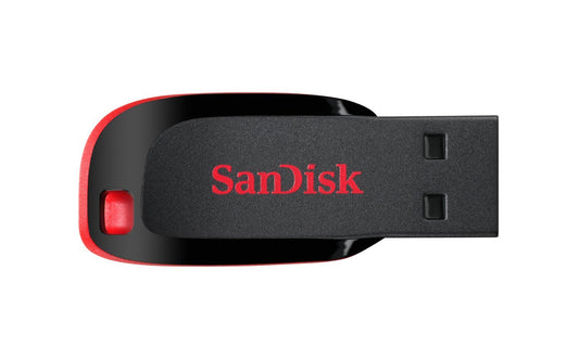 SanDisk RAM-3107 Memoria 128GB USB 2.0 Cruzer Blade Z50 Negro C/Rojo,