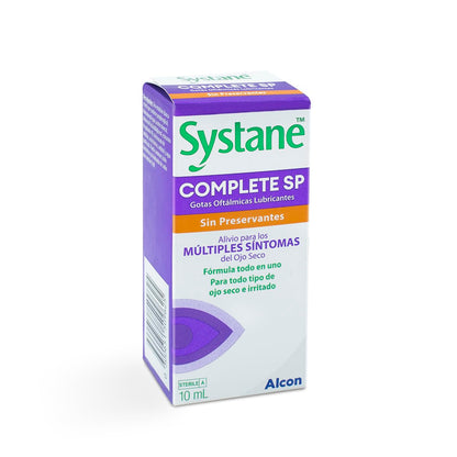 Systane Complete SP Gotas Oculares Sin Conservantes para Ojo Seco, Lubricación Avanzada y Alivio Prolongado, Ojos Sensibles, 10 ml