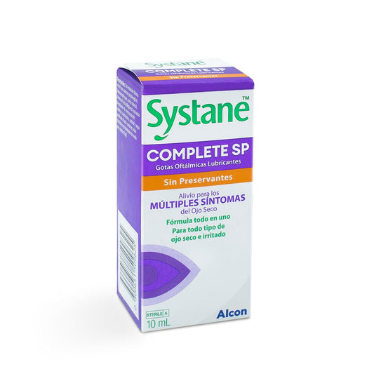 Systane Complete SP Gotas Oculares Sin Conservantes para Ojo Seco, Lubricación Avanzada y Alivio Prolongado, Ojos Sensibles, 10 ml