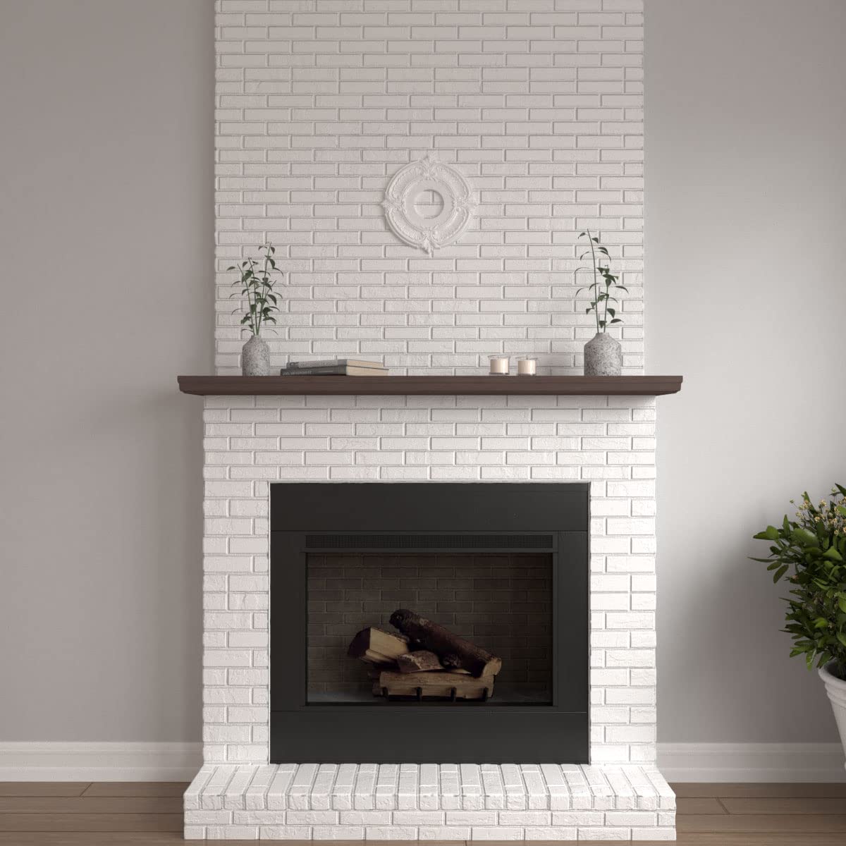 ekena millwork 11 3/4-inch od X 4-Inch ID x 1/2-inch Attica techo medallón, Entero, Blanco