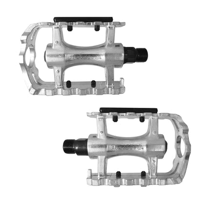 Benotto Pedal NWL-936 9/16 con Reflejantes Aluminio Plata