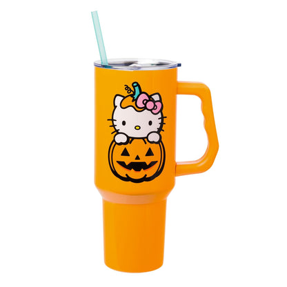 Silver Buffalo Vaso Térmico Care Bears, Acero Inoxidable, 40 oz - Hello Kitty Jack-O-Lantern