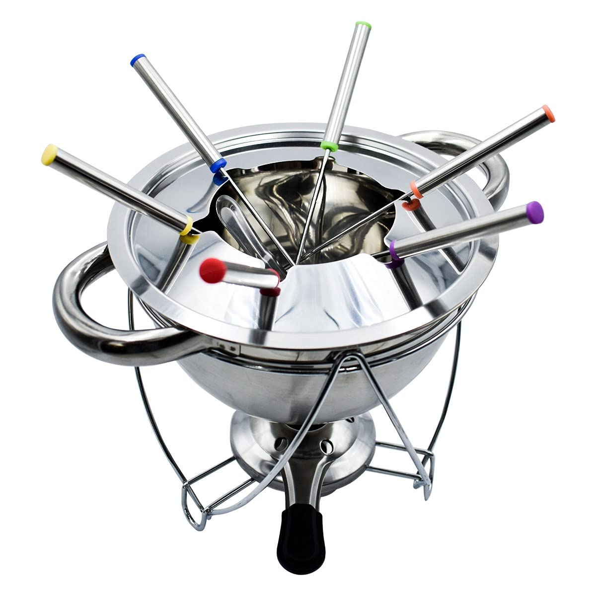 Top Choice 2415-2816 Set De Fondue Acero Inoxidable con Calentador, incluye 6 Tenedores