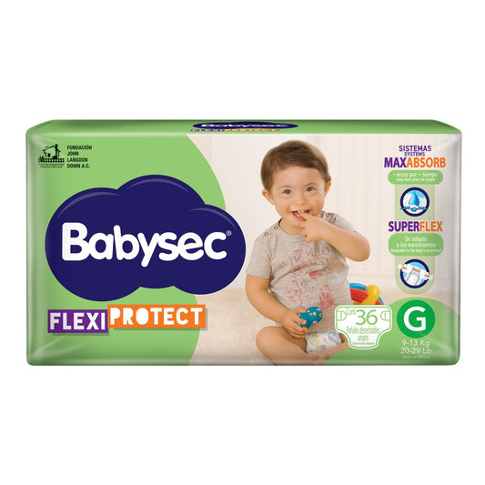 Babysec Flexi Protect Pañal para Bebé Talla G Unisex con 36 Piezas