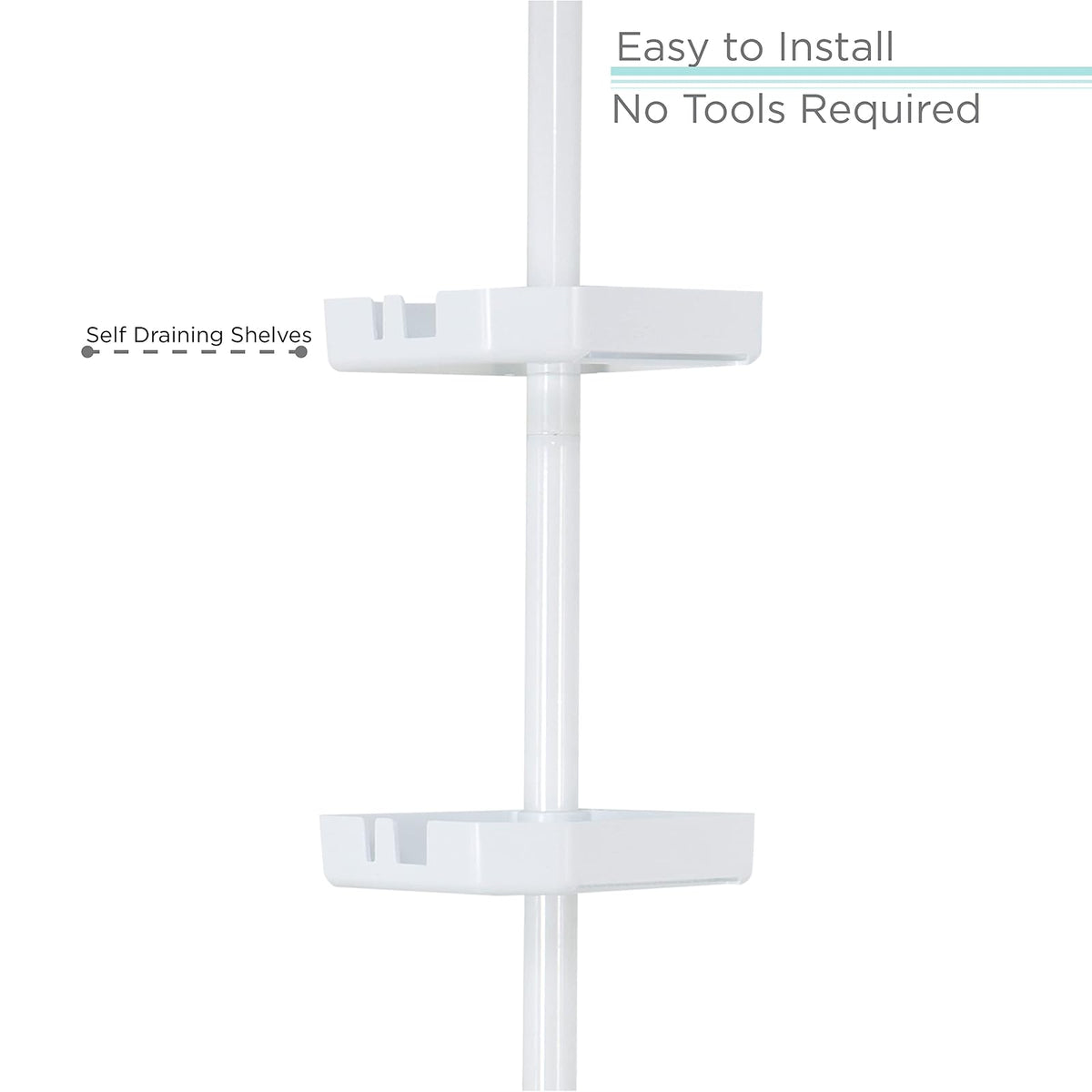 Bath Bliss, Good 4 Niveles de tensiones en Las Esquinas, estantes Ajustables de 48 a 101 Pulgadas, Organizador de baño para Tina y Ducha, Capacidad para Botellas Grandes, jabón, champú, paños Mate,