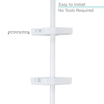 Bath Bliss, Good 4 Niveles de tensiones en Las Esquinas, estantes Ajustables de 48 a 101 Pulgadas, Organizador de baño para Tina y Ducha, Capacidad para Botellas Grandes, jabón, champú, paños Mate,