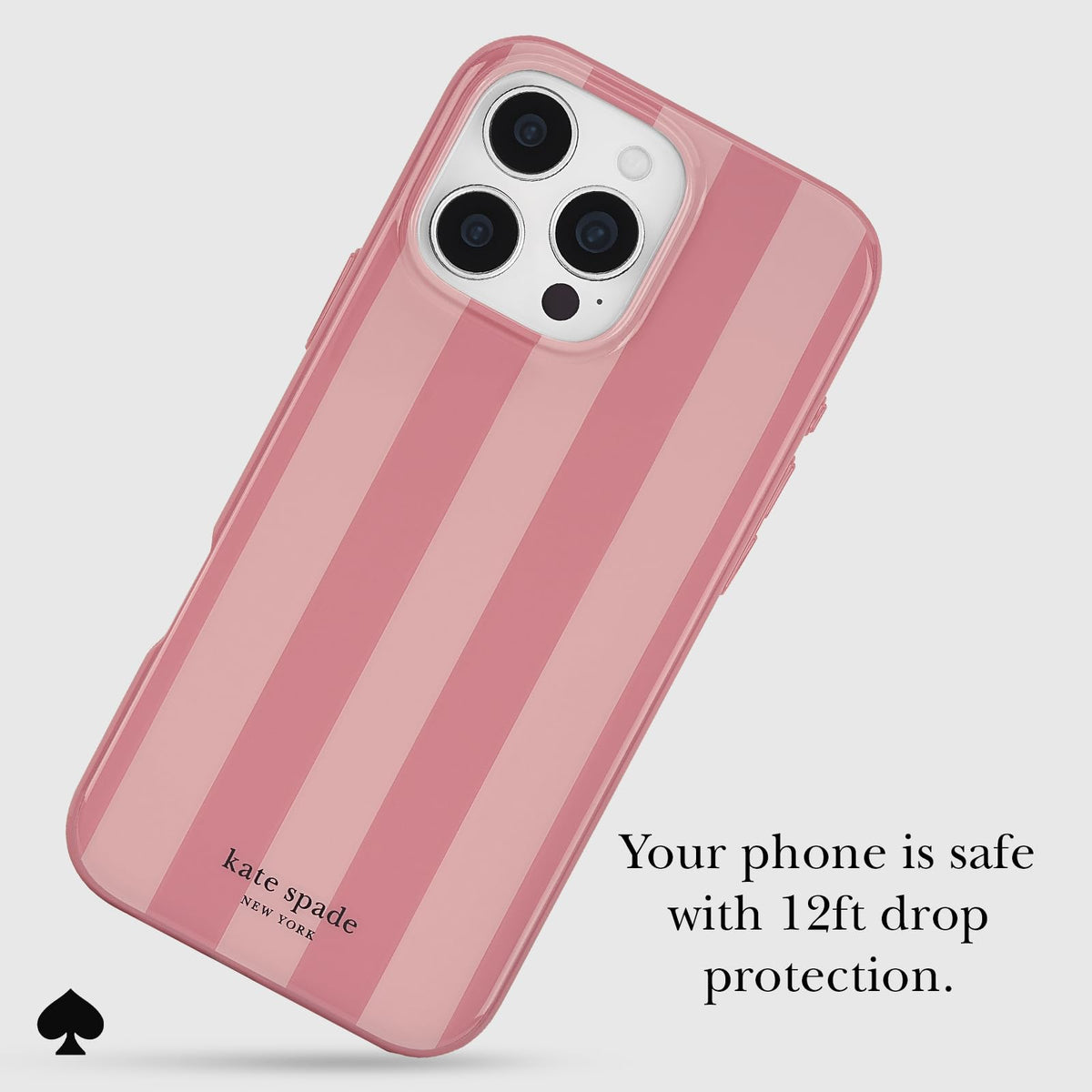 Kate Spade New York - Funda para iPhone 16 Pro MAX, diseño de Rayas de Coral Rosa