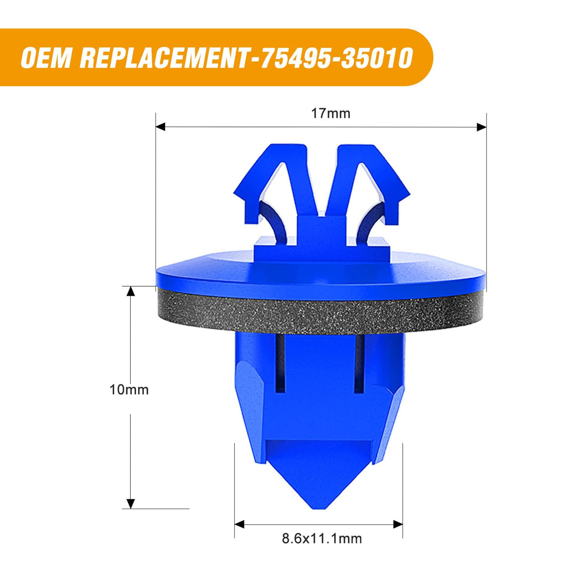 Gooacc 100 Clips de Guardabarros de Nailon para Toyota 4Runner, Tacoma, RAV4, Reemplazo 75495-35010, GRC-105