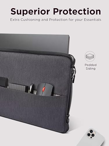 Lenovo Urban - Funda para portátil/portátil/tablet de 15.6", resistente al agua, compartimentos acolchados, almacenamiento de accesorios con cierre, esquinas de goma reforzadas, mango extensible, color gris carbón