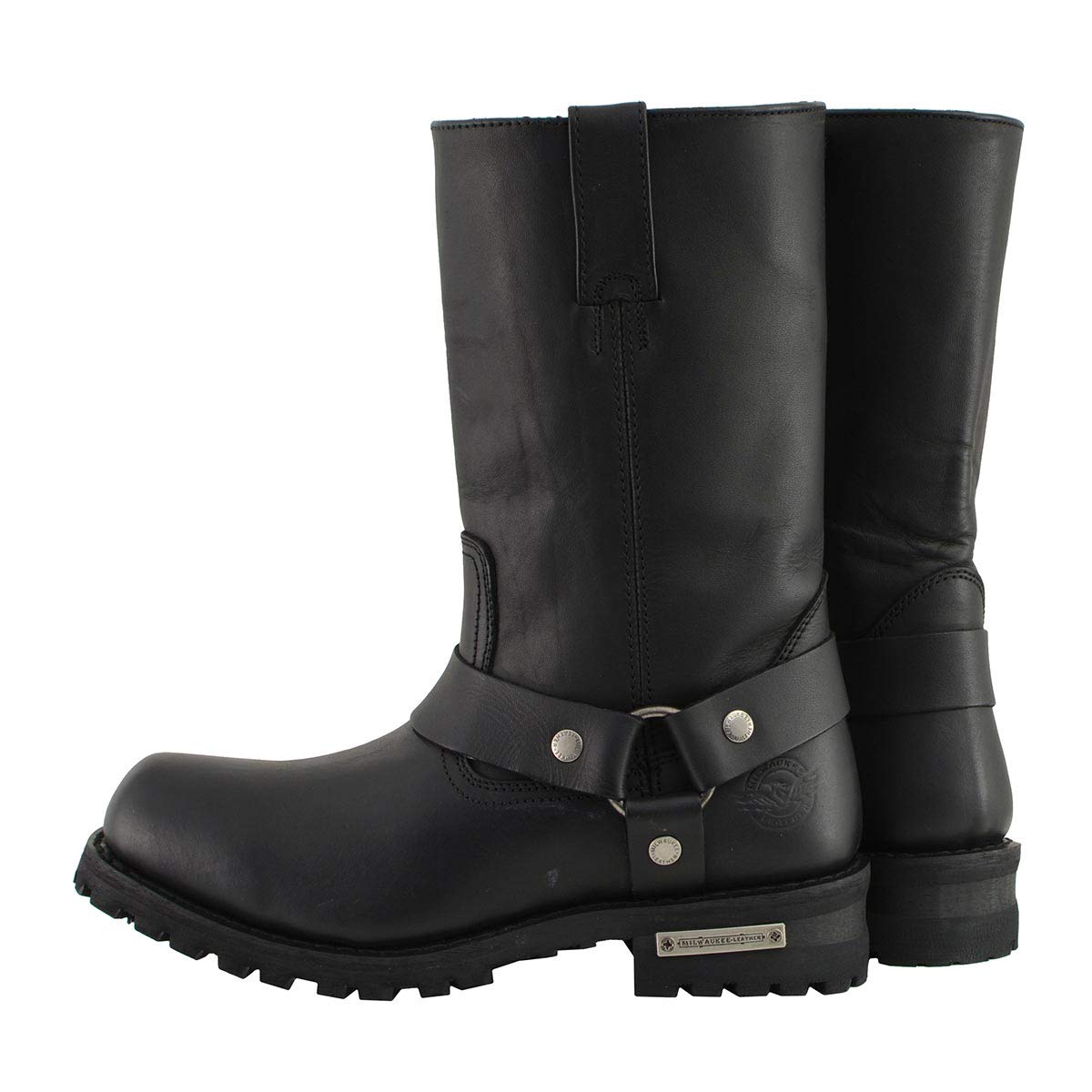Milwaukee - Botas de motocicleta para hombre, Negro, 7.5 M US | Motocicleta de 11 pulgadas, piel de vacuno de alta calidad, lista para carretera