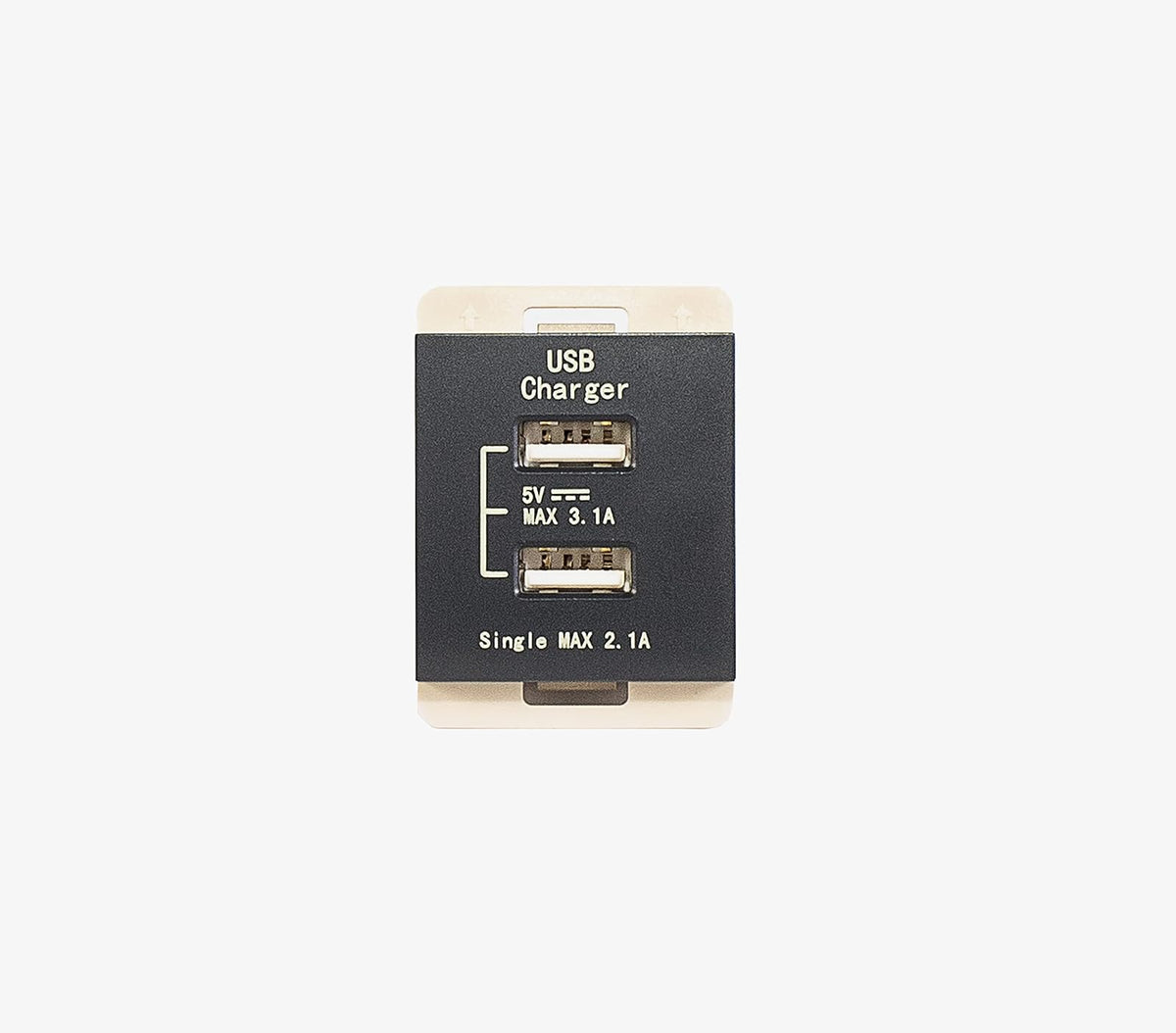Leviton Cargador USB de 2 puertos 2USBL-12N, línea Stalo & Kristalo, 1/2 pulgada, Negro Mate