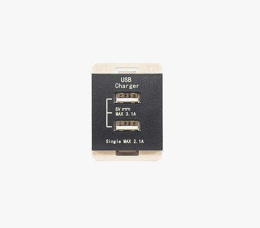 Leviton Cargador USB de 2 puertos 2USBL-12N, línea Stalo & Kristalo, 1/2 pulgada, Negro Mate