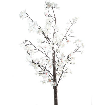 Running LW-0007 Figura Decorativa Iluminada Arbol, 80 Leds Flores, Blanco/Café