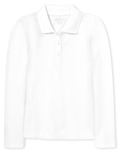 The Children's Place Uniform Long Sleeve Pique Polo Camisa Niñas