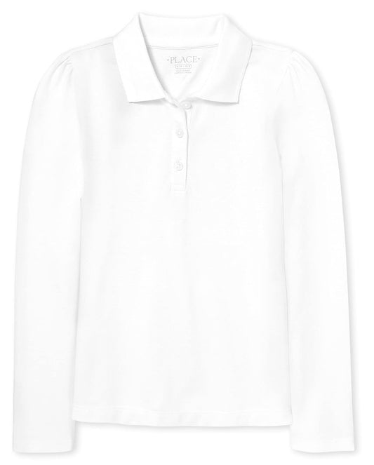 The Children's Place Uniform Long Sleeve Pique Polo Camisa Niñas