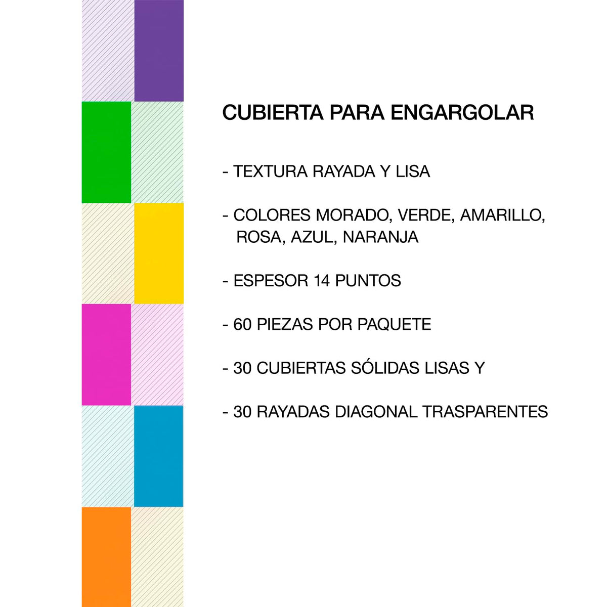 GBC Cubierta para Encuadernar, Liso Raya, Colores Mixtos. P3280
