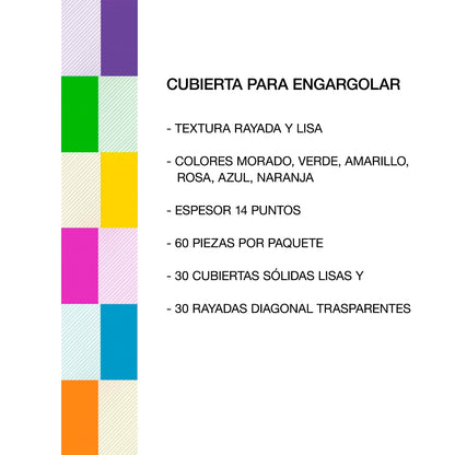 GBC Cubierta para Encuadernar, Liso Raya, Colores Mixtos. P3280