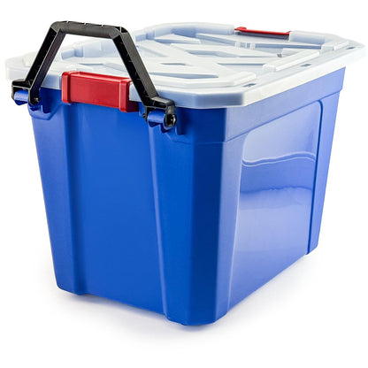 Caja de Almacenamiento con Ruedas 88 L de Plástico Color Azul