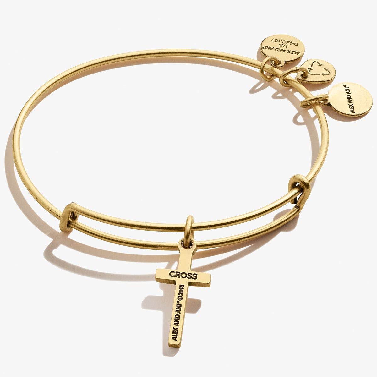 Alex and Ani Divine Guides - Pulsera expandible para mujer, con dije de cruz, 2 a 8,89 cm