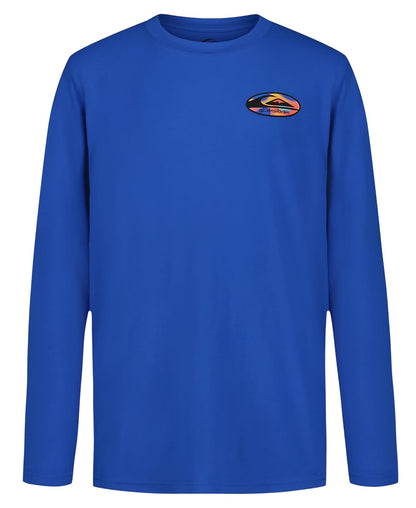 Quiksilver All Time - Playera de Manga Larga para jóvenes Camisa de proteccin de Sarpullido para Niños - azul, (Nebulas Blue) - 18-20