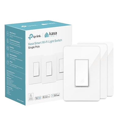 TP-LINK Interruptor inteligente WiFi para control de iluminación desde cualquier lugar, Interruptor de luz, Paquete de 3, Blanco
