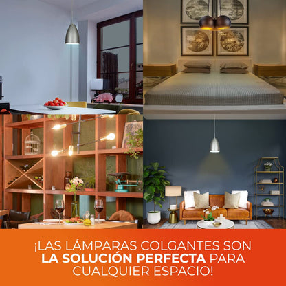 Tecnolite Lámpara de Interior para Suspender, Base E27, Satinado