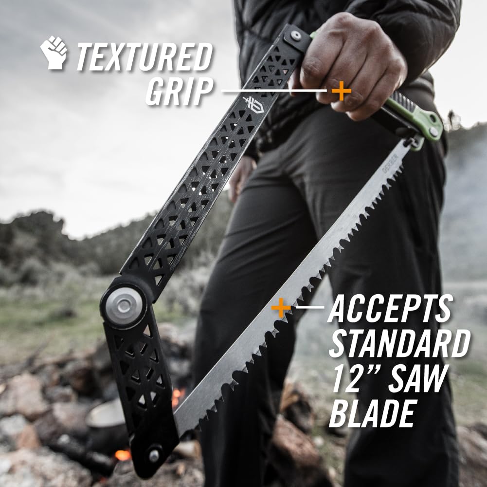 Gerber Freescape Sierra de Campamento Plegable de Mano para mochilero, Senderismo, Camping, poda y bujarra, Hoja de 12 Pulgadas