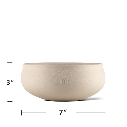 TIKI - Juego de 2 velas de citronela, tazón de cera blanca de 7 pulgadas con acabado de hormigón, velas decorativas al aire última intervensión para patio, terraza, jardín, patio trasero y camping