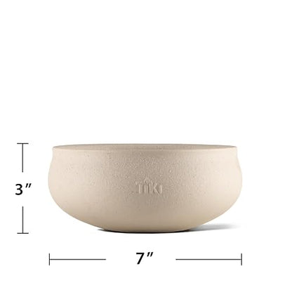 TIKI - Juego de 2 velas de citronela, tazón de cera blanca de 7 pulgadas con acabado de hormigón, velas decorativas al aire última intervensión para patio, terraza, jardín, patio trasero y camping