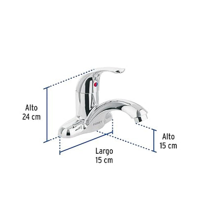 Foset Basic MP-419, Monomando plástico para lavabo nariz curva