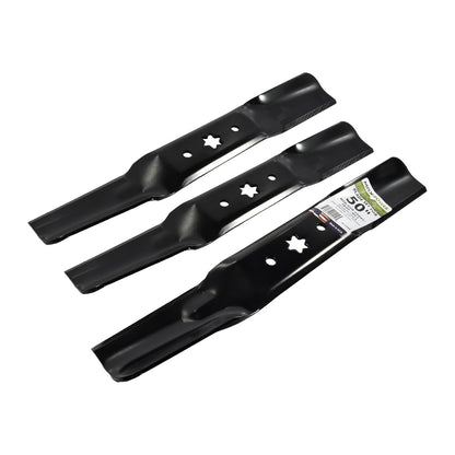 Maxpower 561558B - Juego de 3 Cuchillas para MTD de Corte de 50 Pulgadas, Cub Cadet, Troy-Bilt, sustituye a OEM no. 942-05052A, 742-05052A, Negro