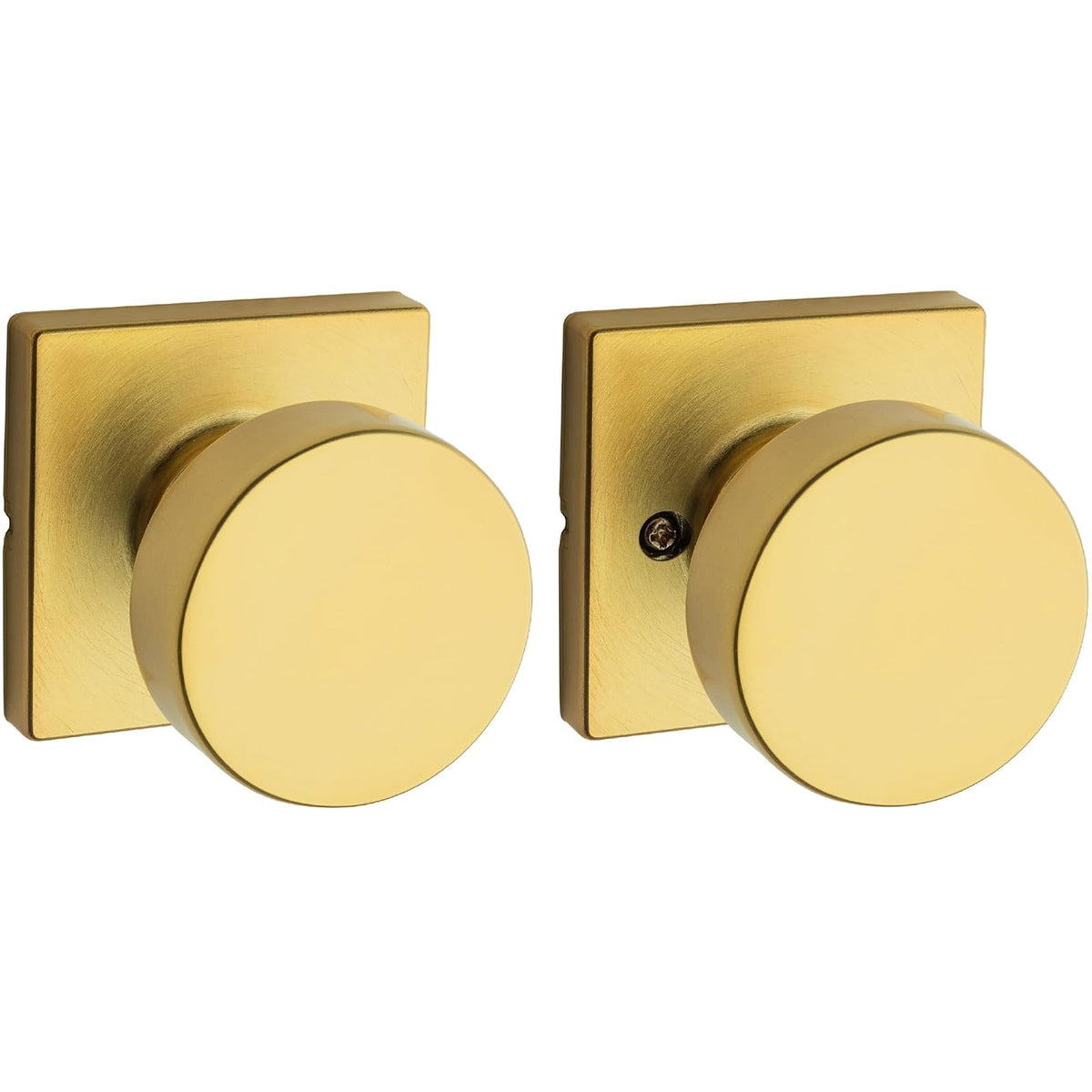 Kwikset Pismo Perilla para Puerta Interior, Latón Satinado - latón satinado - Square Rose - Pasaje