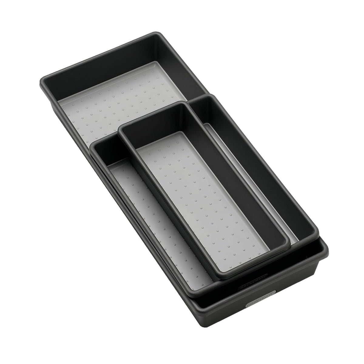 Madesmart Classic Bandejas Almacenamiento 3 Piezas | Granito, forro agarre suave, patas goma antideslizantes, sin BPA, duradero - Granite
