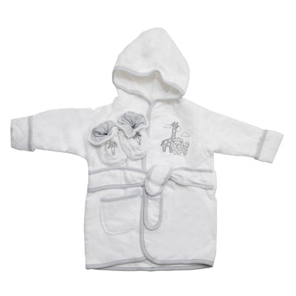 Spasilk - Albornoz de felpa con capucha 100% algodón con botines, regalo de talla única para bebé, ducha