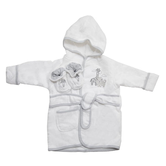 Spasilk - Albornoz de felpa con capucha 100% algodón con botines, regalo de talla única para bebé, ducha