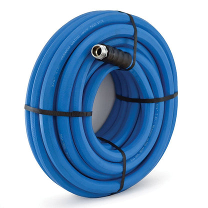 AG-LITE BSAL3450 Manguera de jardín de goma para agua caliente y fría, 100% goma, ultraligera, súper fuerte, 500 PSI, 50F a 190F grados, poliéster trenzado de alta resistencia