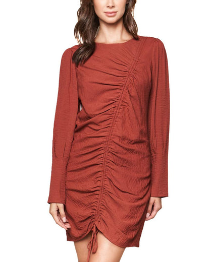 Sugar Lips Fire Island Long Sleeve Ruched Dress Vestido Salida Casual de Noche Mujer