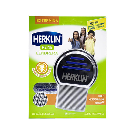 HERKLIN Peine Lendrera de Acero Inoxidable
