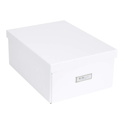 Bigso Katia - Caja de Almacenamiento Plegable con Marco de Etiqueta para una fácil identificación, Montaje Sencillo sin Herramientas, Cajas de Almacenamiento Decorativas con Tapas, 11.3 x 15.4 x 6.4