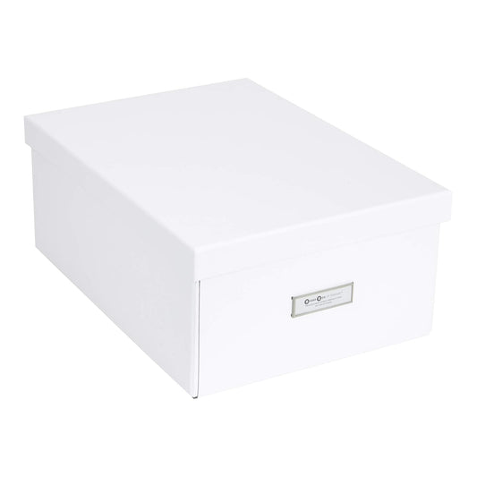 Bigso Katia - Caja de Almacenamiento Plegable con Marco de Etiqueta para una fácil identificación, Montaje Sencillo sin Herramientas, Cajas de Almacenamiento Decorativas con Tapas, 11.3 x 15.4 x 6.4