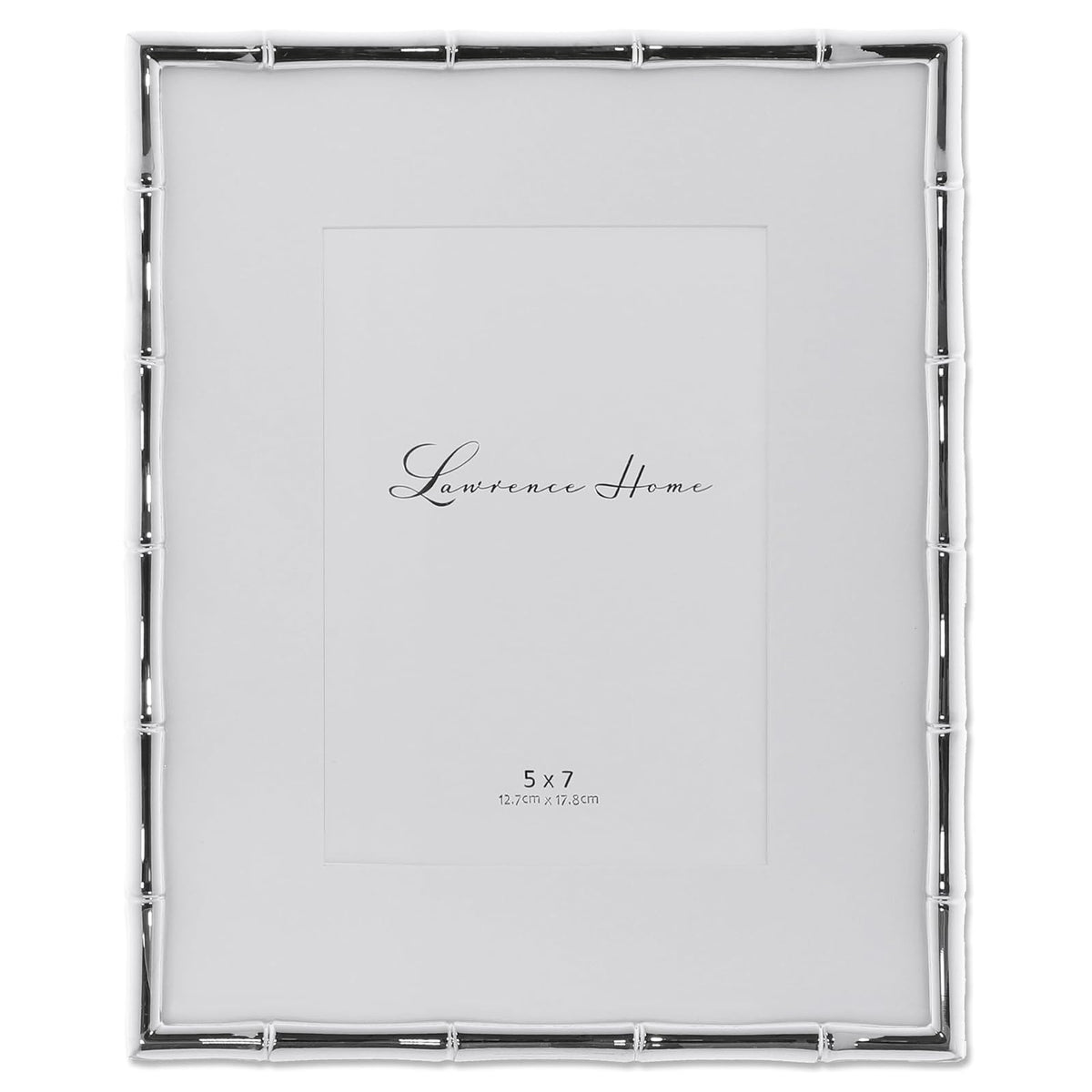 Lawrence Frames Marco de Metal con Diseño de Bambú, Dorado - 8x10, Matted 5x7 - Plata