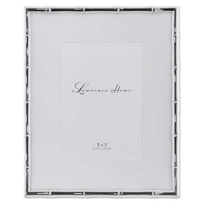 Lawrence Frames Marco de Metal con Diseño de Bambú, Dorado - 8x10, Matted 5x7 - Plata