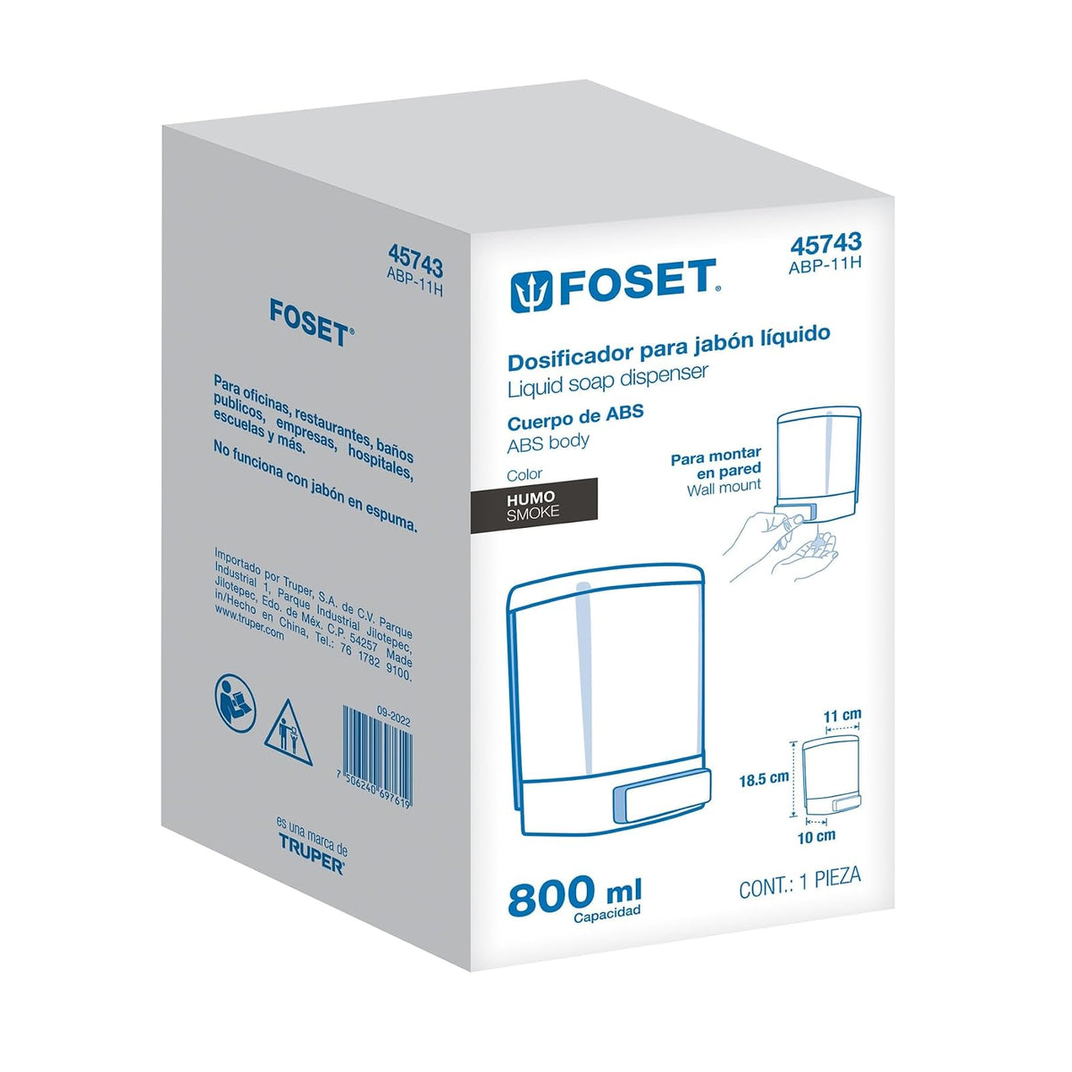 Foset Dosificador p/jabón líquido, Humo, Basic