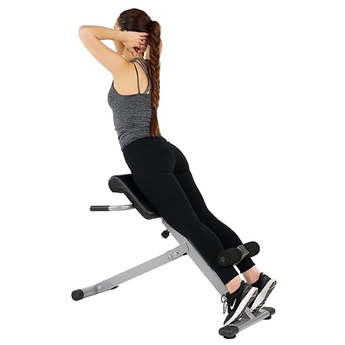 Sunny Health & Fitness Silla Romana Plegable y Banco de Hiperextensión | Altura Ajustable, se Pliega, Estación de Fondos, Trabaja Espalda, Abdominales y Core, Abdominales y Extensiones Lumbares