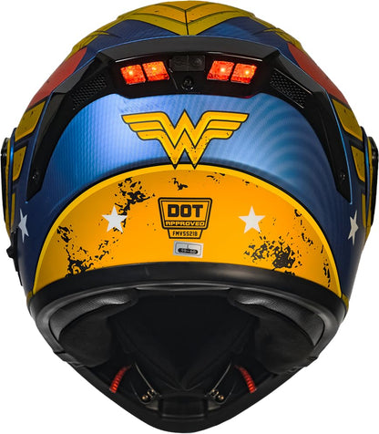 KOV Casco Mujer Maravilla Estelar ABATIBLE para Moto DC Comics Certificado