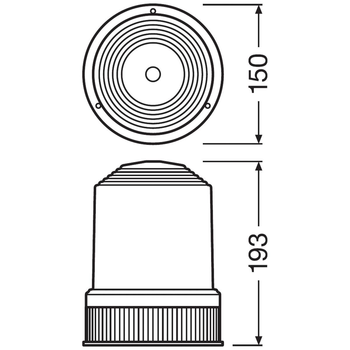 Osram RBL101 Luz Intermitente de Advertencia Halógena Beacon Light, Ámbar